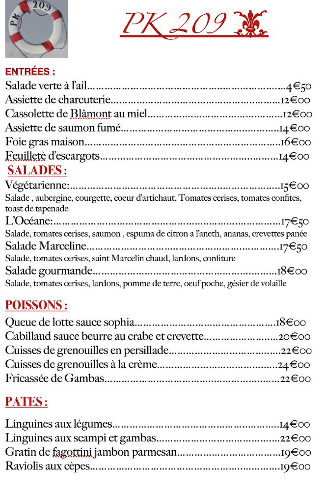 Restaurant PK 209 - Menu Image 1